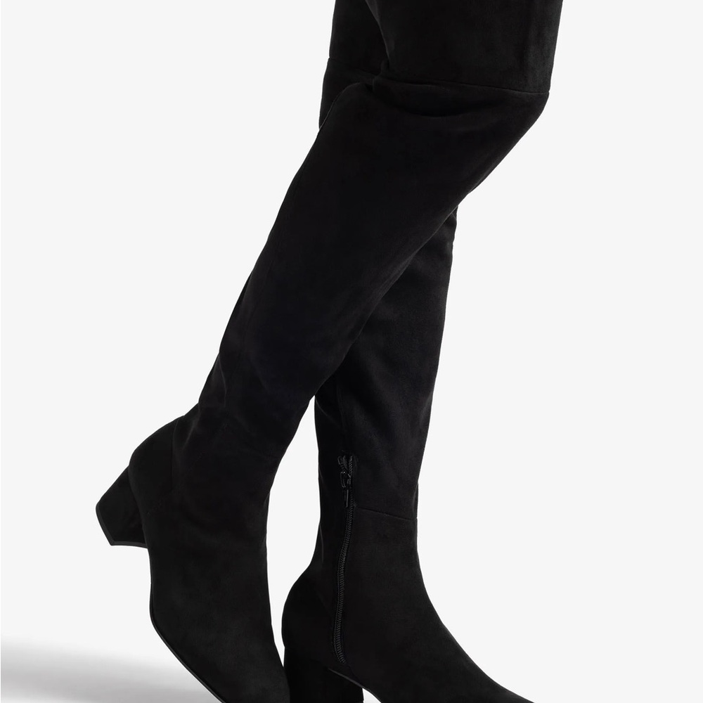Unisa Black Over-The-Knee Suede Block Heel Boots